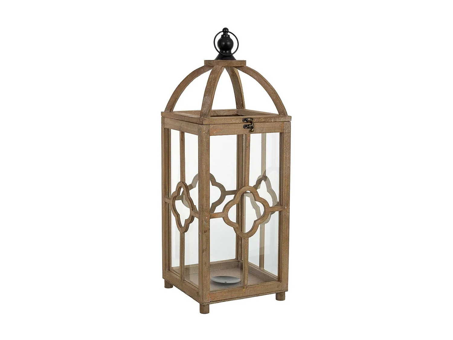 Farol de madera 23x23x63h cm