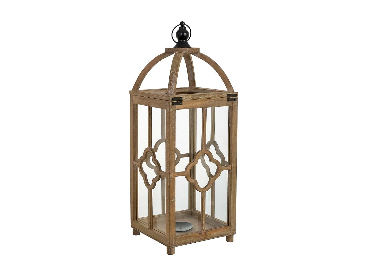 Farol de madera 23x23x63h cm