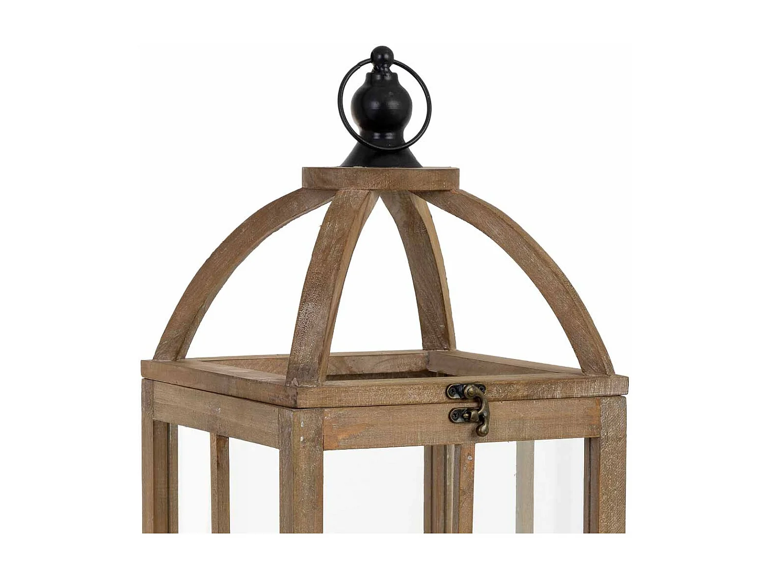 Farol de madera 23x23x63h cm