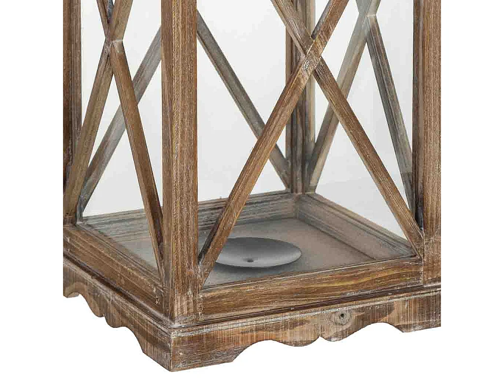 Farol de madera 24x24x63h cm