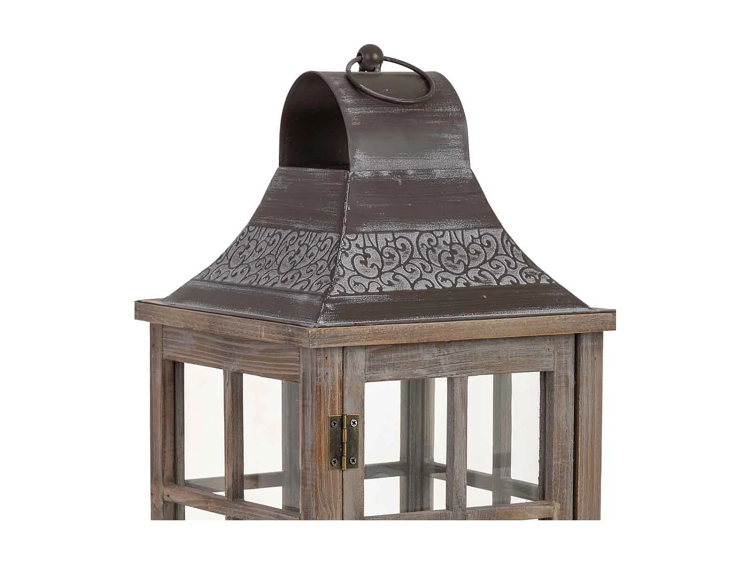 Lanterne en bois 24x24x68h cm