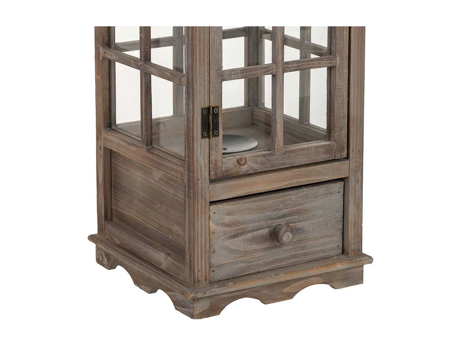 Lanterne en bois 24x24x68h cm