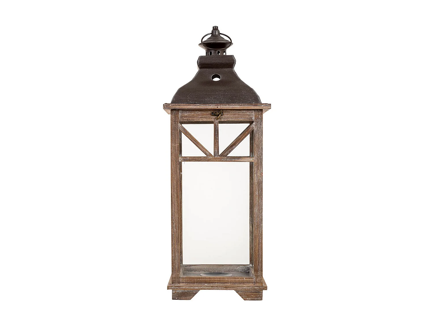 Farol de madera 23x23x62h cm