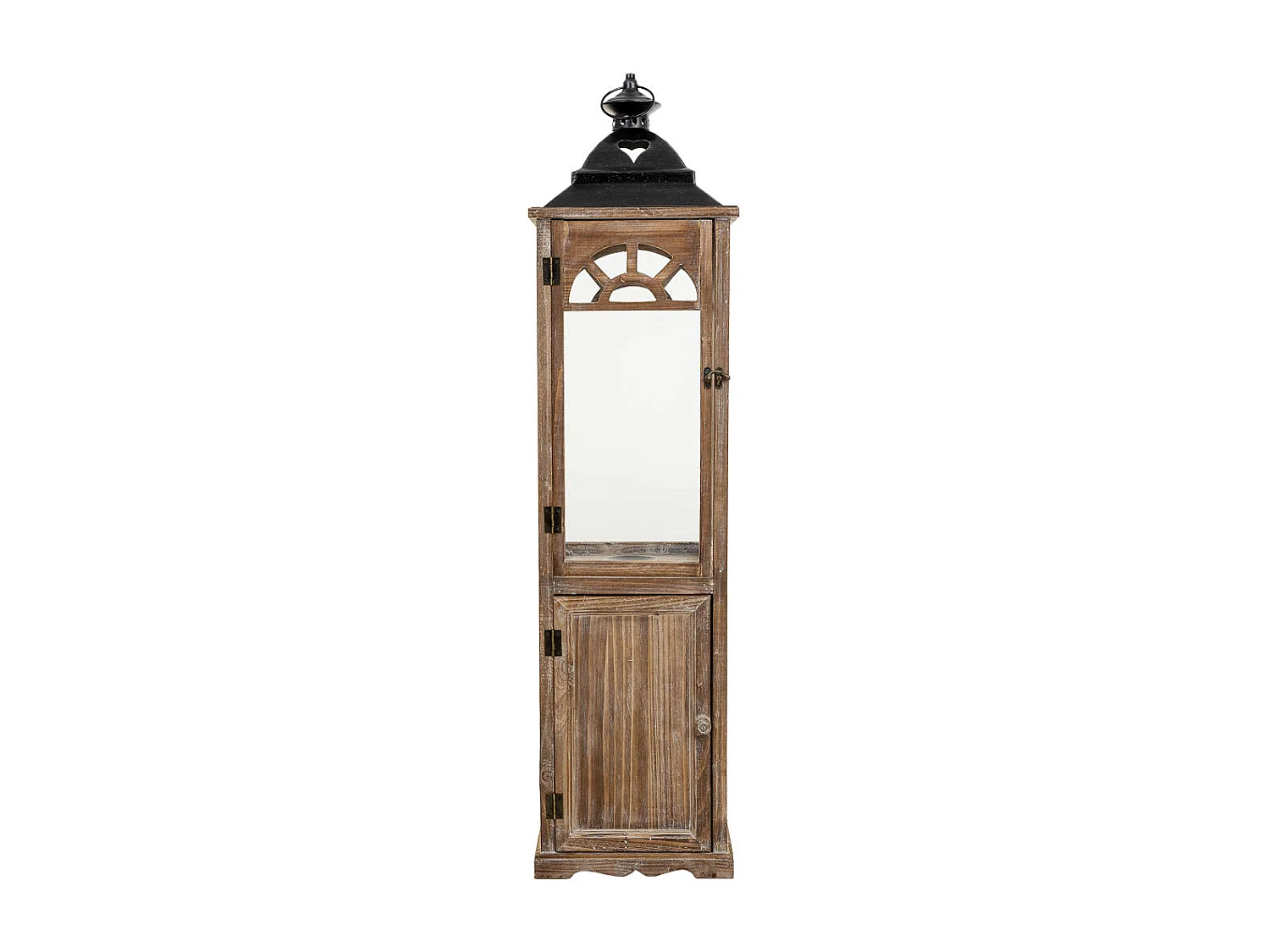 Lanterna in legno marrone 26x26x102,5h cm