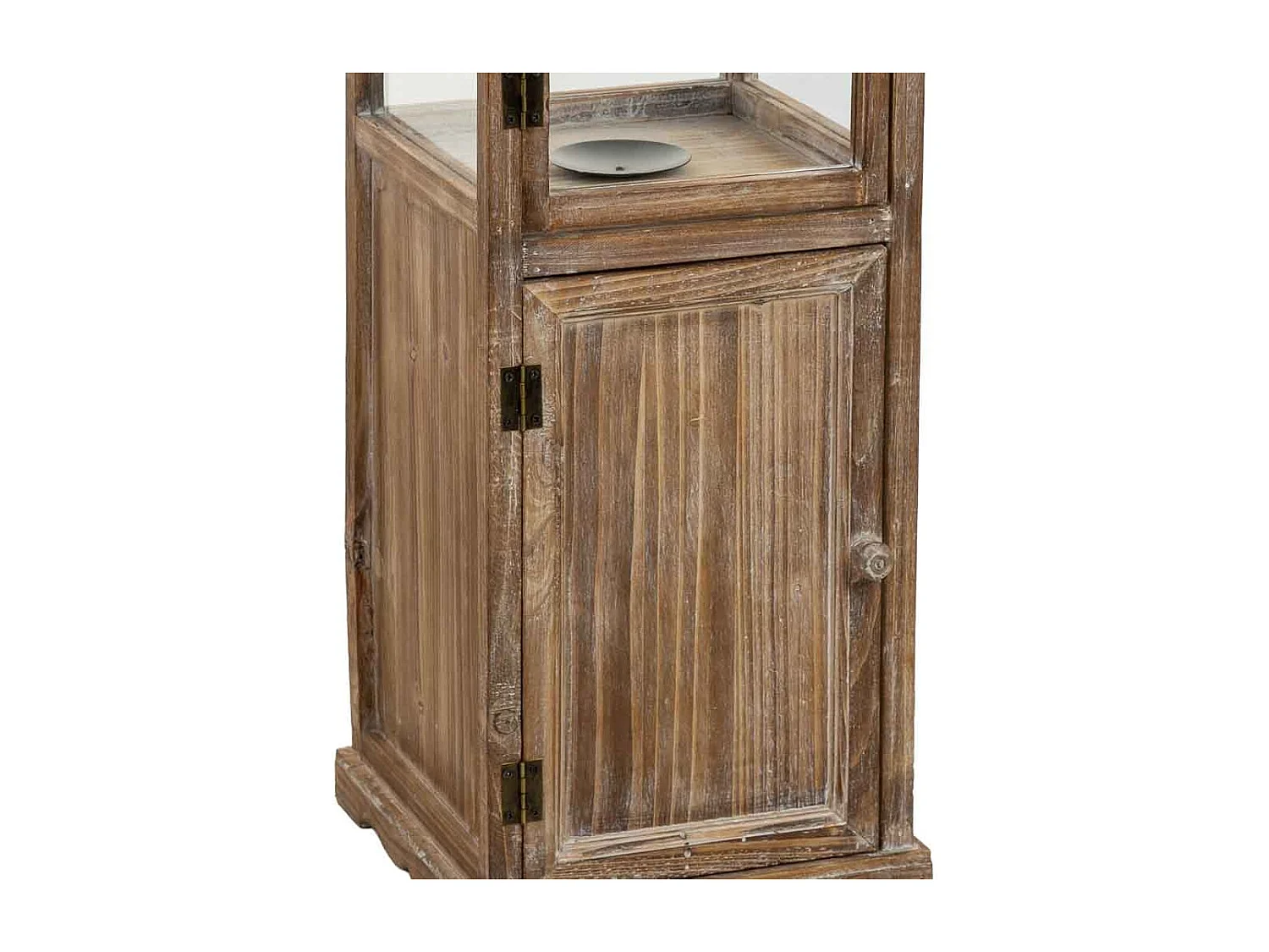 Lanterna in legno marrone 26x26x102,5h cm