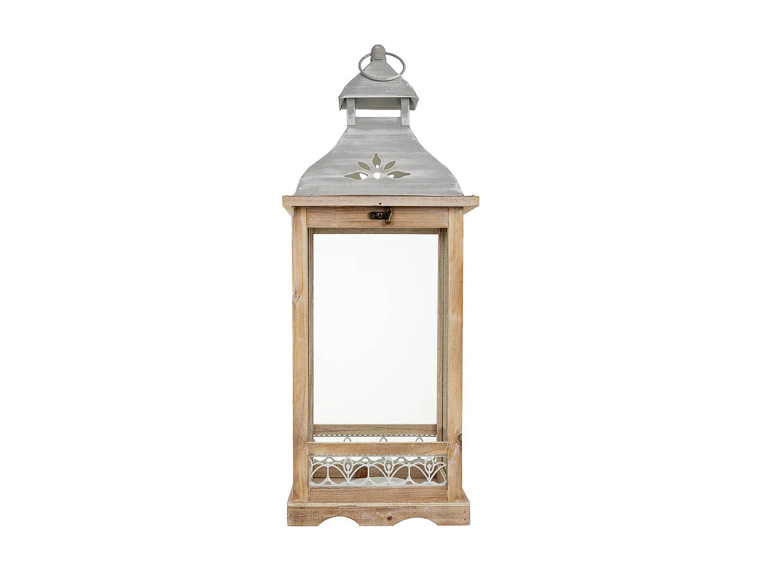Farol de madera 23.5x23.5x61h cm
