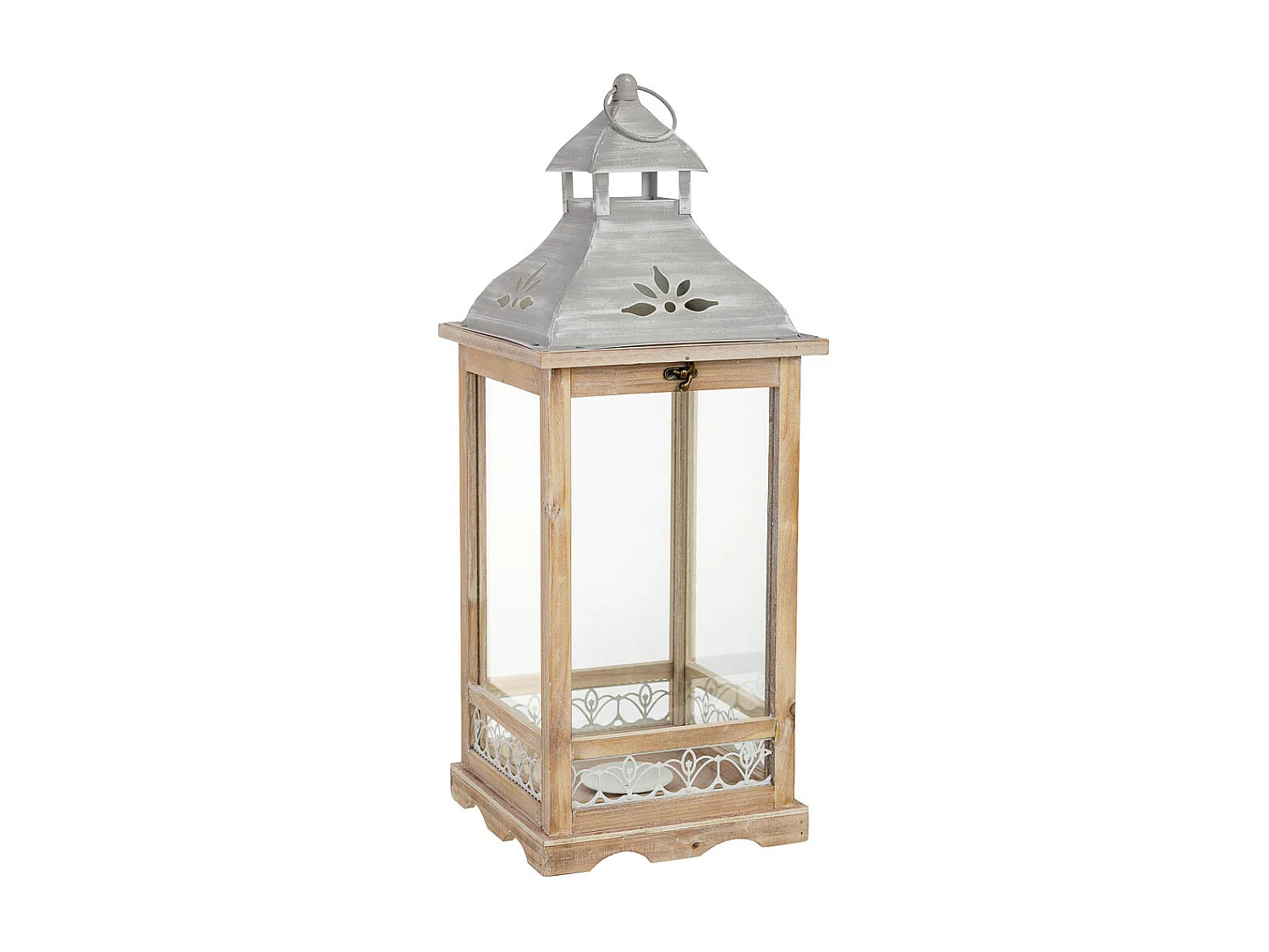Farol de madera 23.5x23.5x61h cm