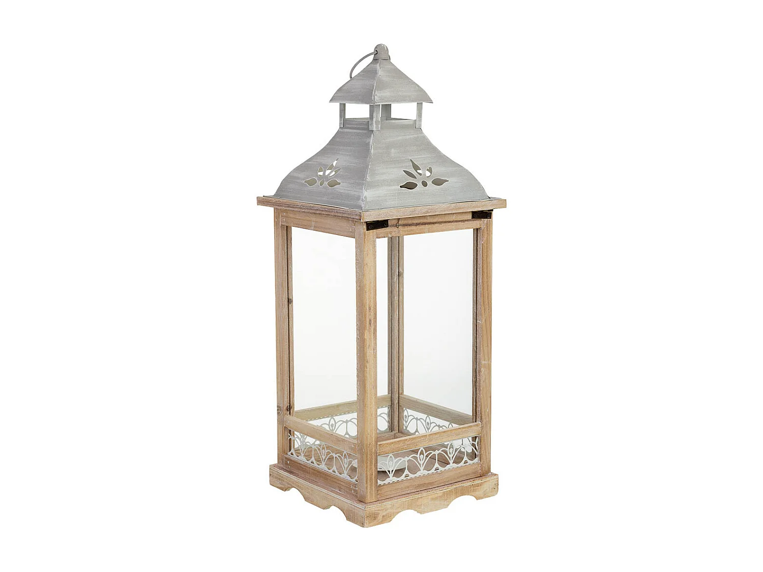 Farol de madera 23.5x23.5x61h cm