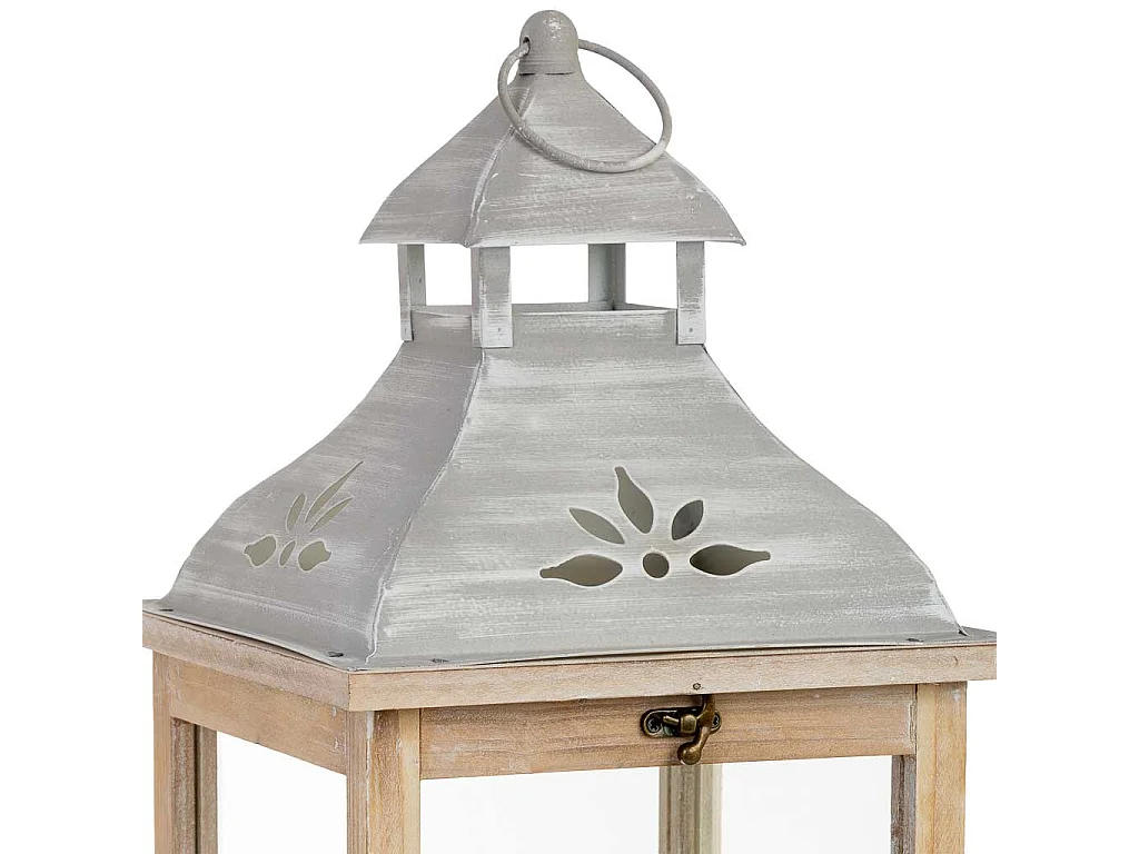Farol de madera 23.5x23.5x61h cm
