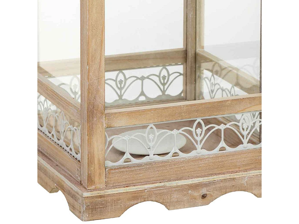 Farol de madera 23.5x23.5x61h cm