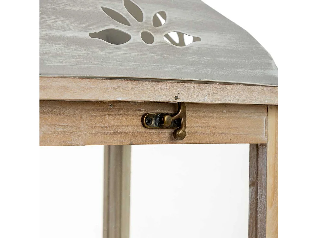 Farol de madera 23.5x23.5x61h cm