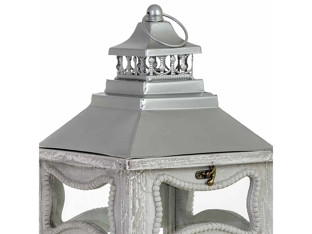 Lanterne en bois 24x24x60h cm