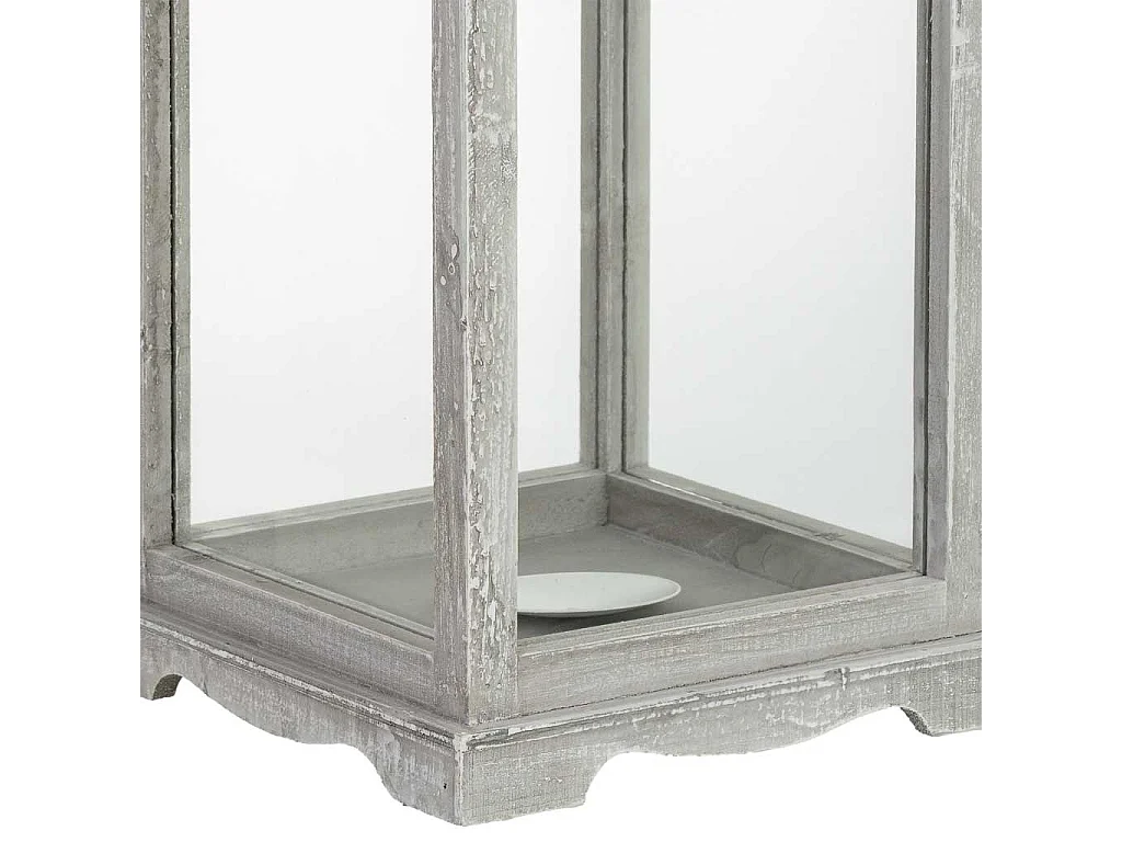 Lanterne en bois 24x24x60h cm