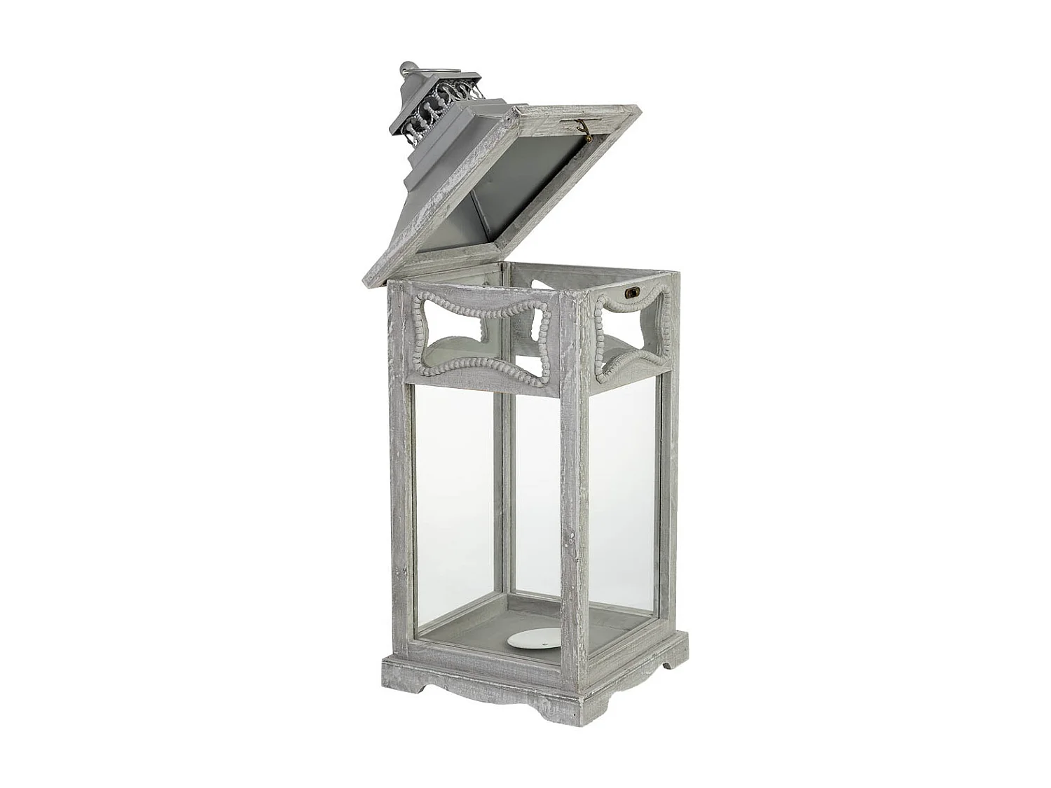 Farol de madera 24x24x60h cm