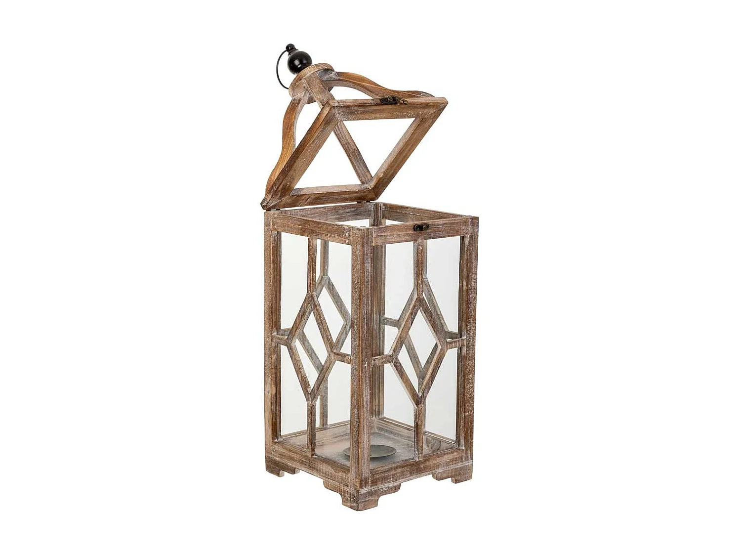 Farol de madera 21x21x60h cm