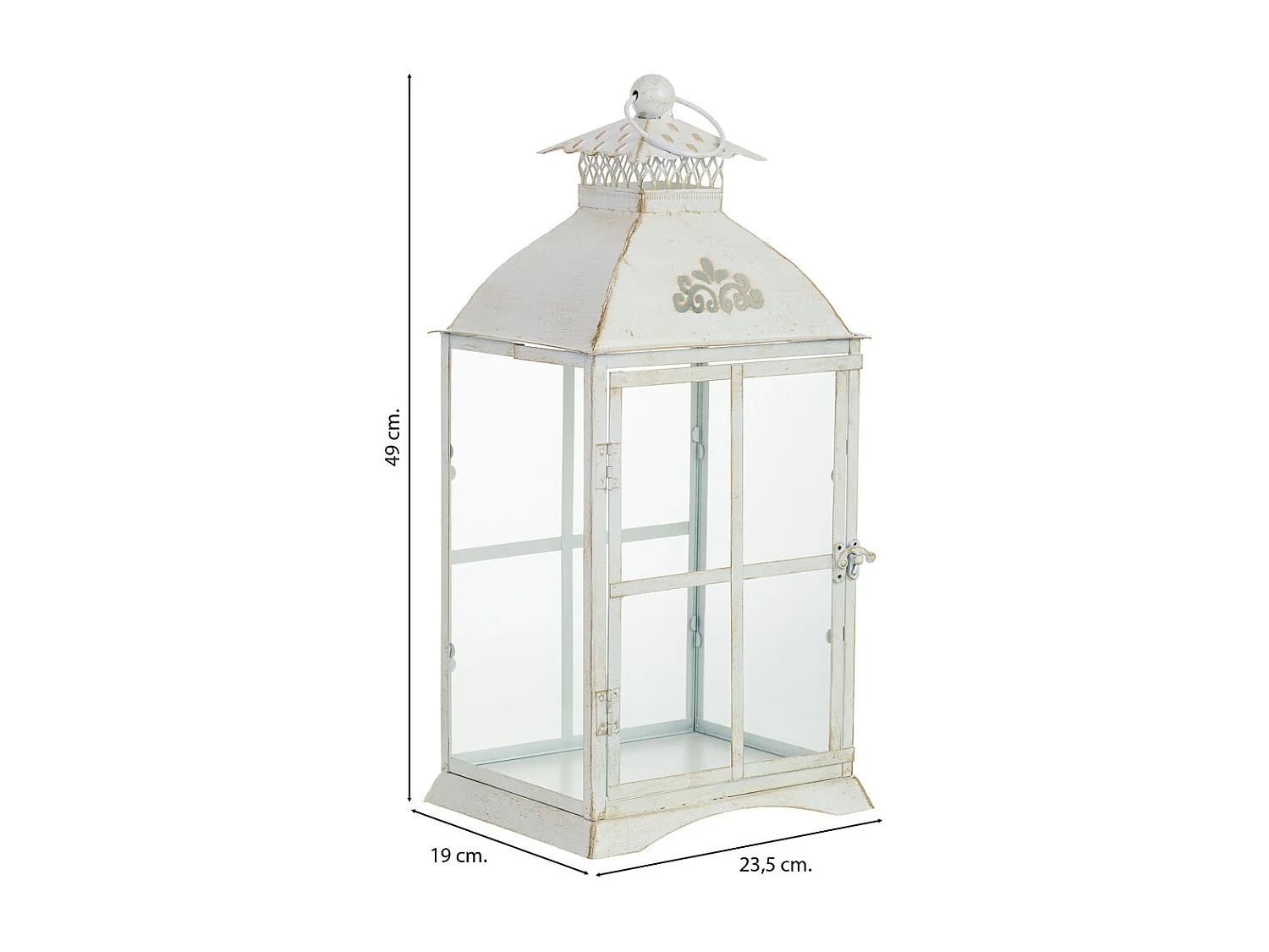 Lanterne en métal 23,5 x 19 x 49 cm (h)