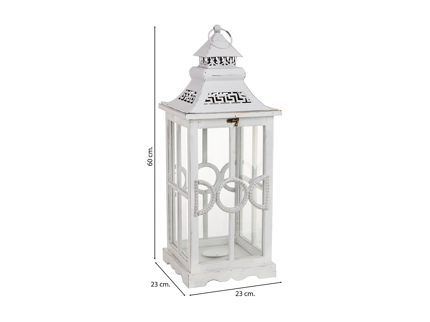 Farol de madera 23x23x60h cm