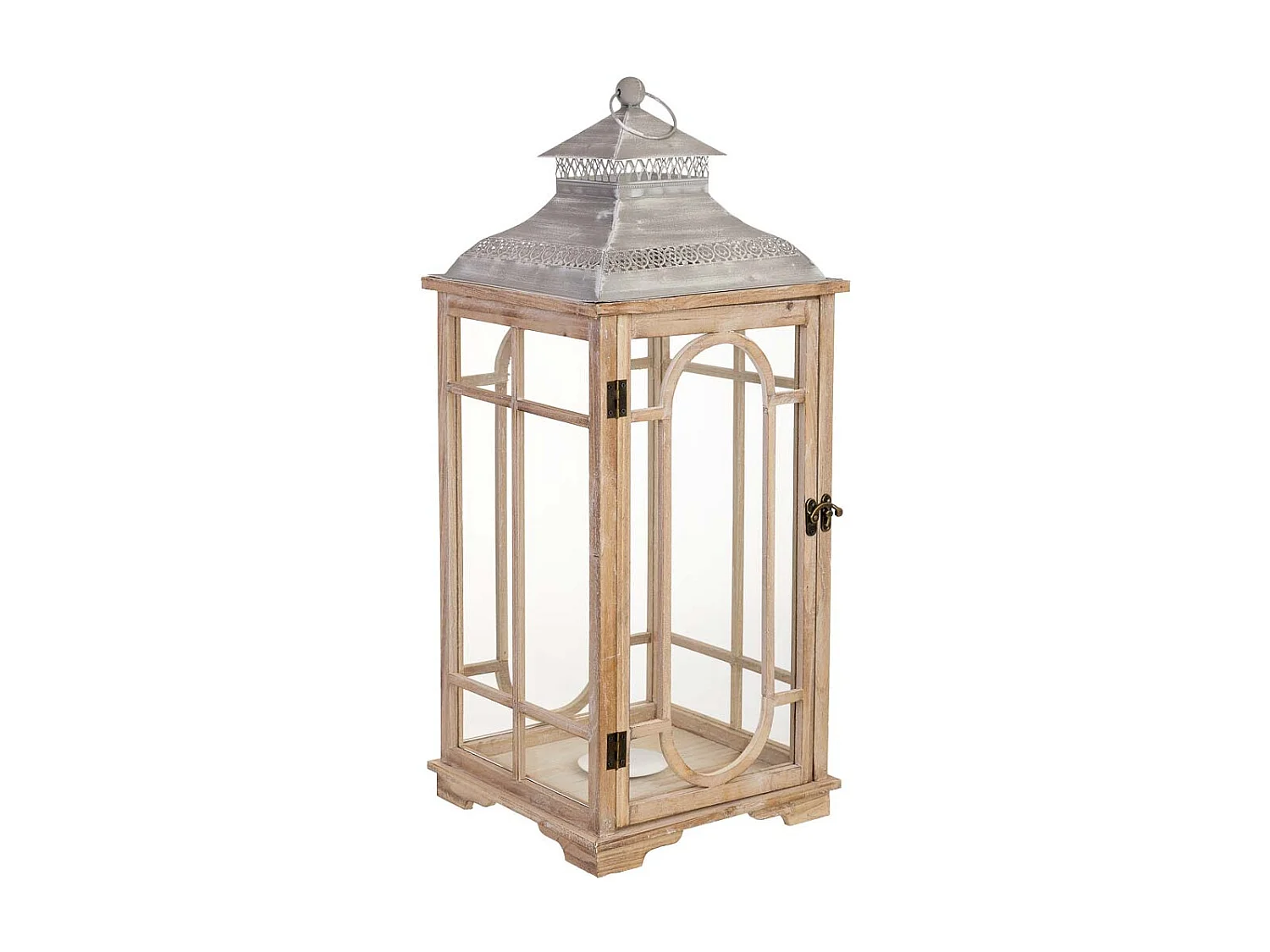 Farol de madera 30x30x73h cm