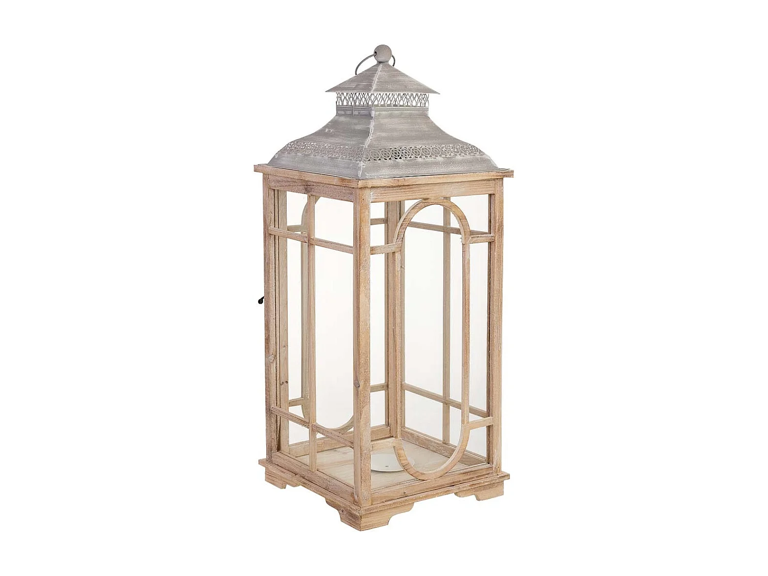 Farol de madera 30x30x73h cm