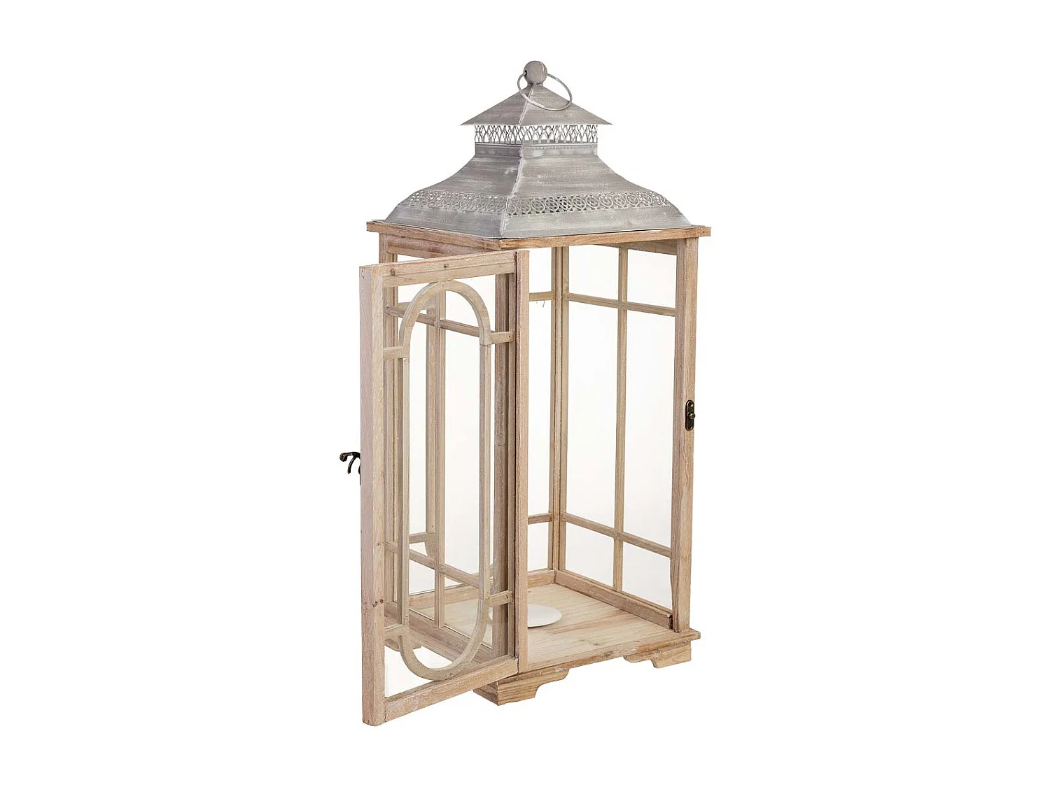 Farol de madera 30x30x73h cm