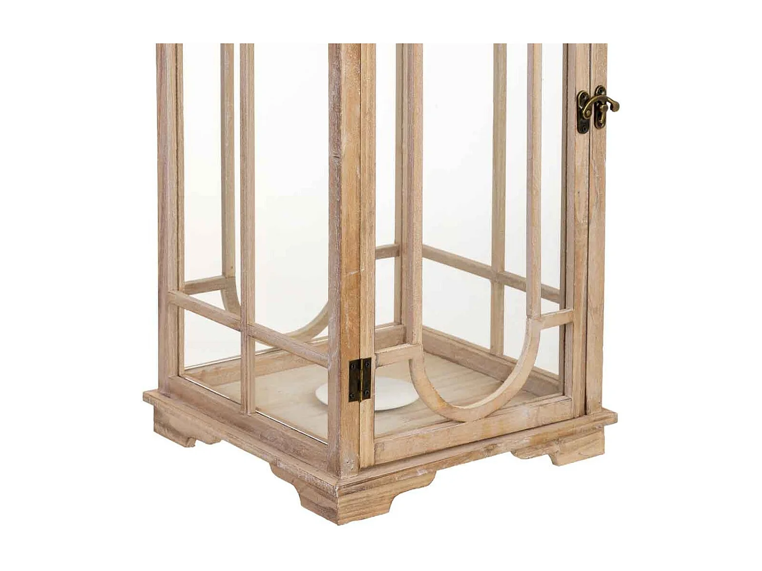 Farol de madera 30x30x73h cm