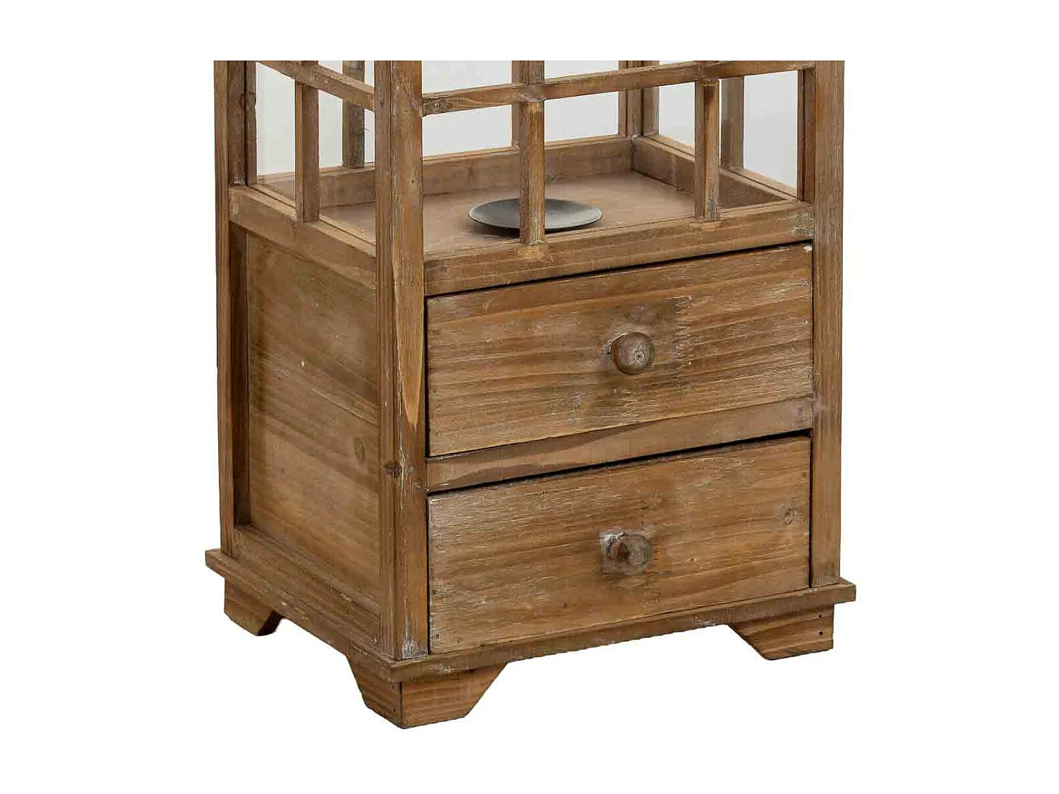 Lanterne en bois brun 31 x 25,5 x 99 cm (h)