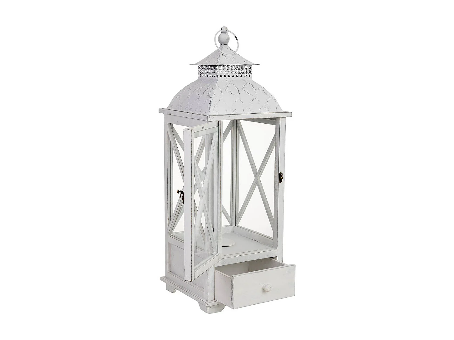 Farol de madera 25x25x71h cm