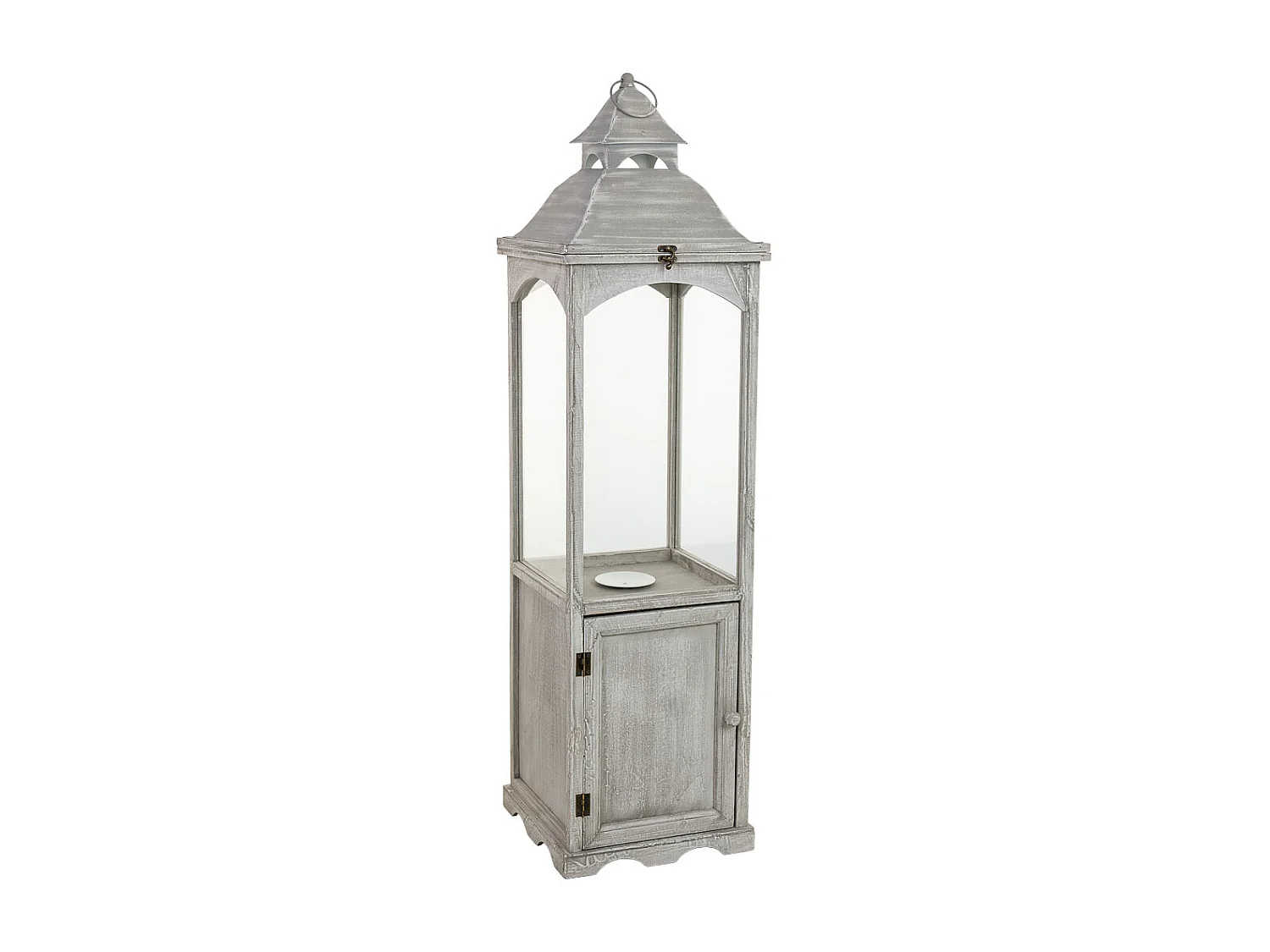 Farol de madera 30x30x112h cm