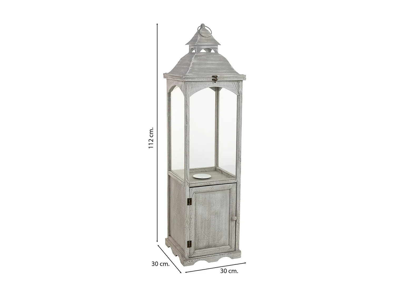 Farol de madera 30x30x112h cm