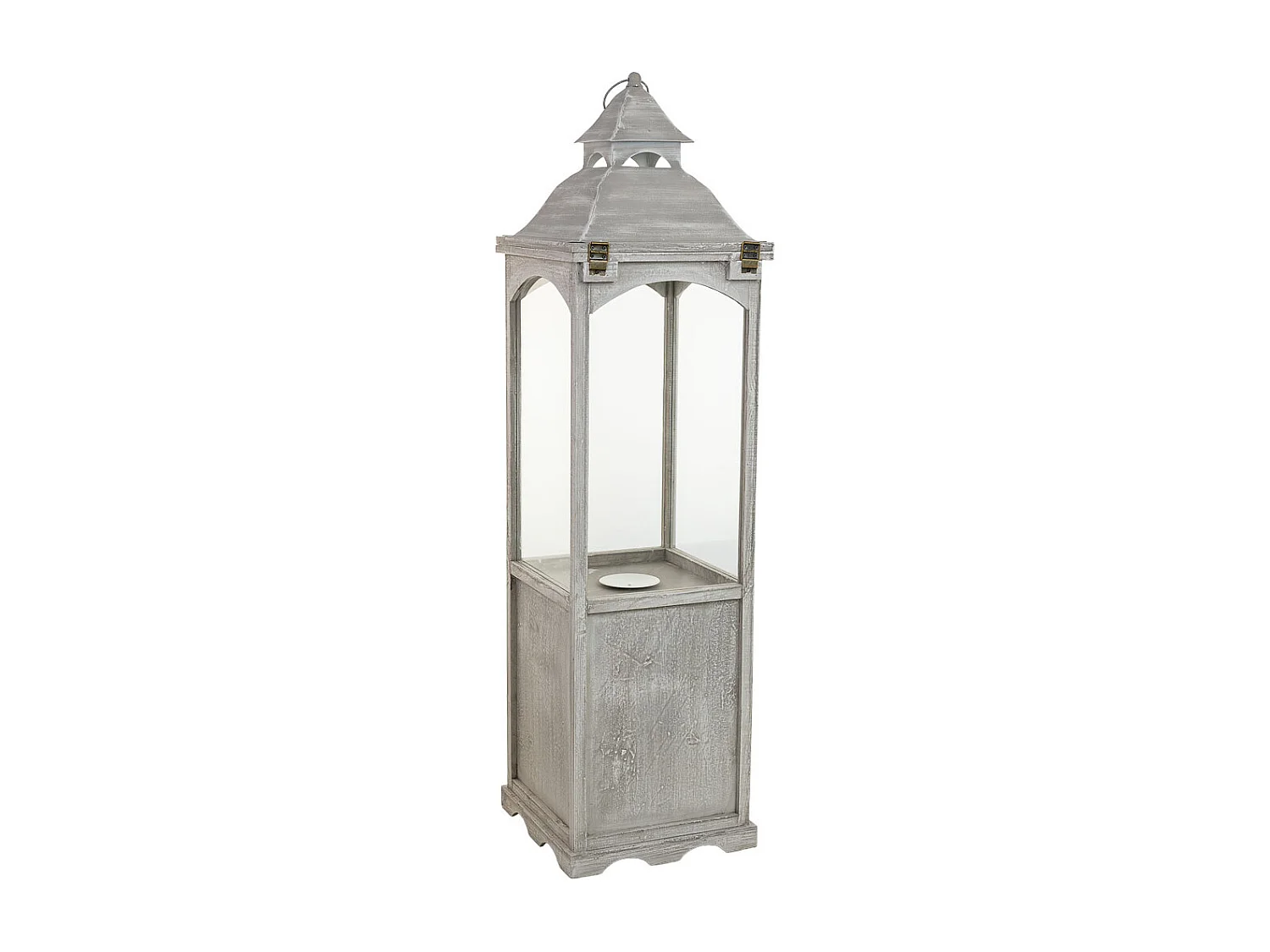 Farol de madera 30x30x112h cm