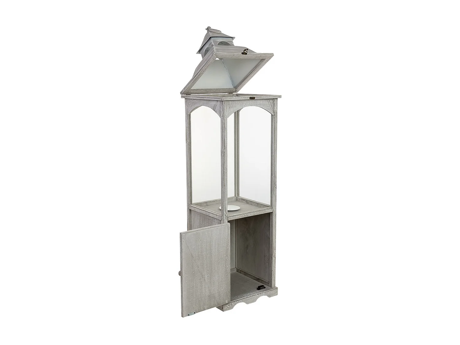 Farol de madera 30x30x112h cm