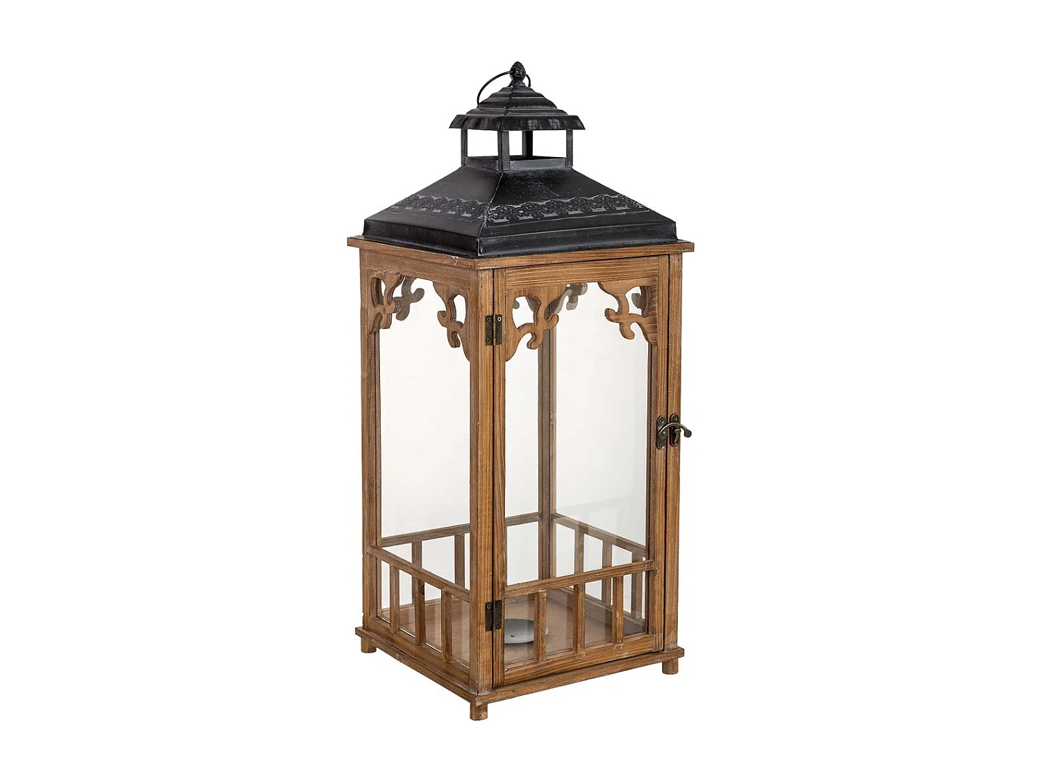 Lanterne en bois 30 x 30 x 72,5 cm (h)