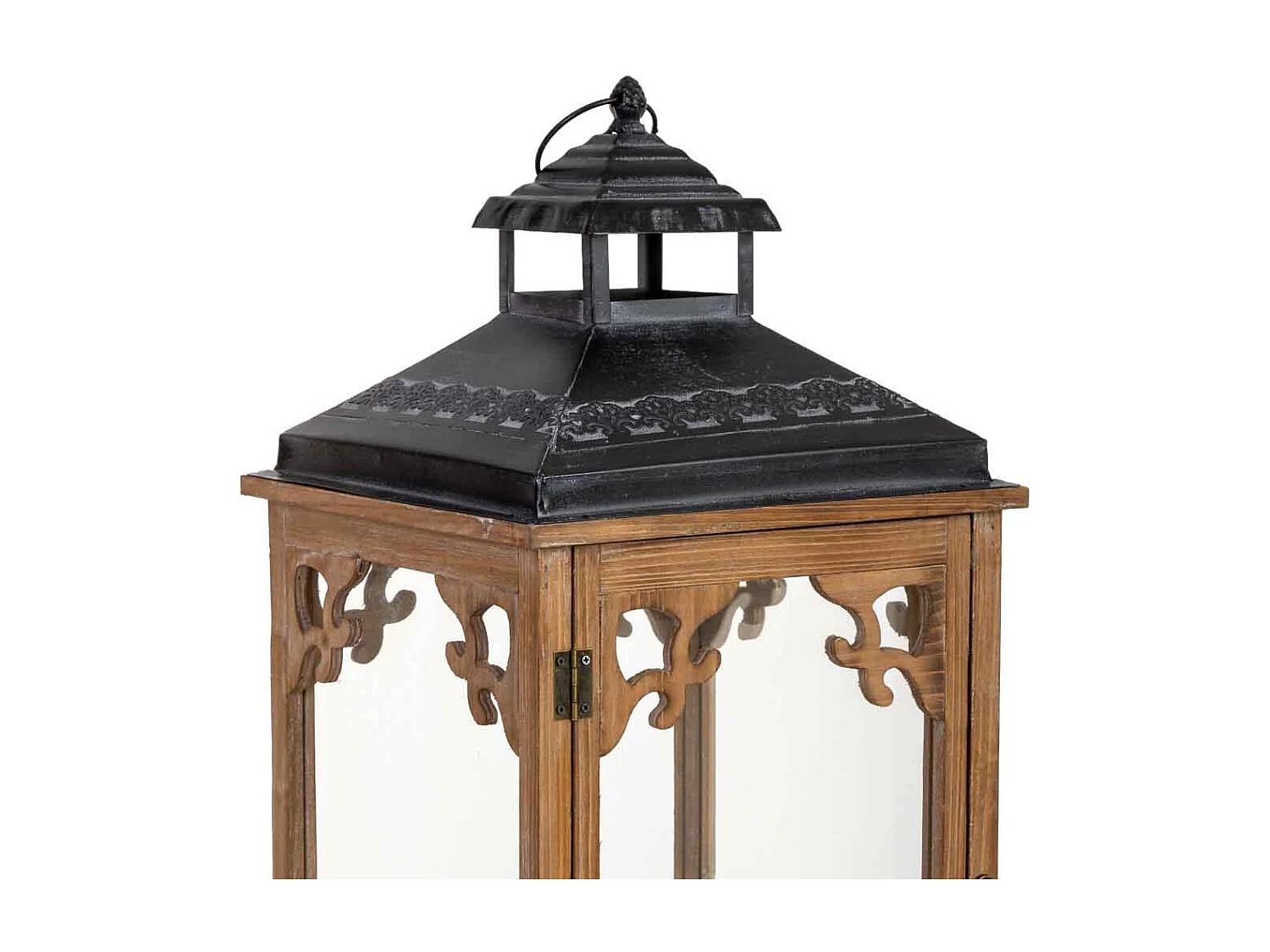 Lanterne en bois 30 x 30 x 72,5 cm (h)