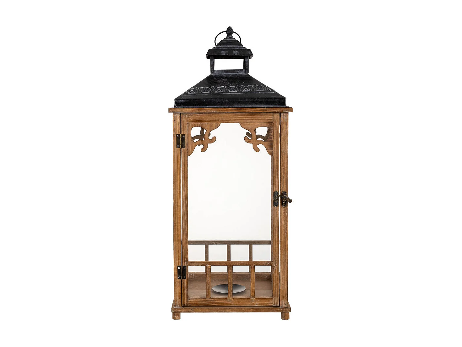 Farol de madera 30x30x72.5h cm
