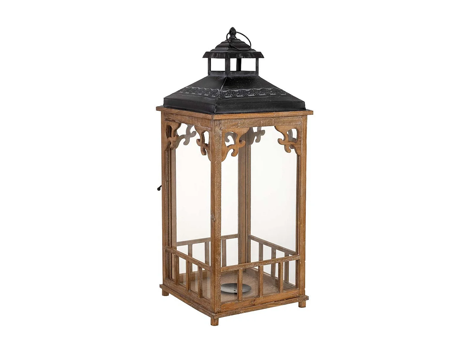 Farol de madera 30x30x72.5h cm