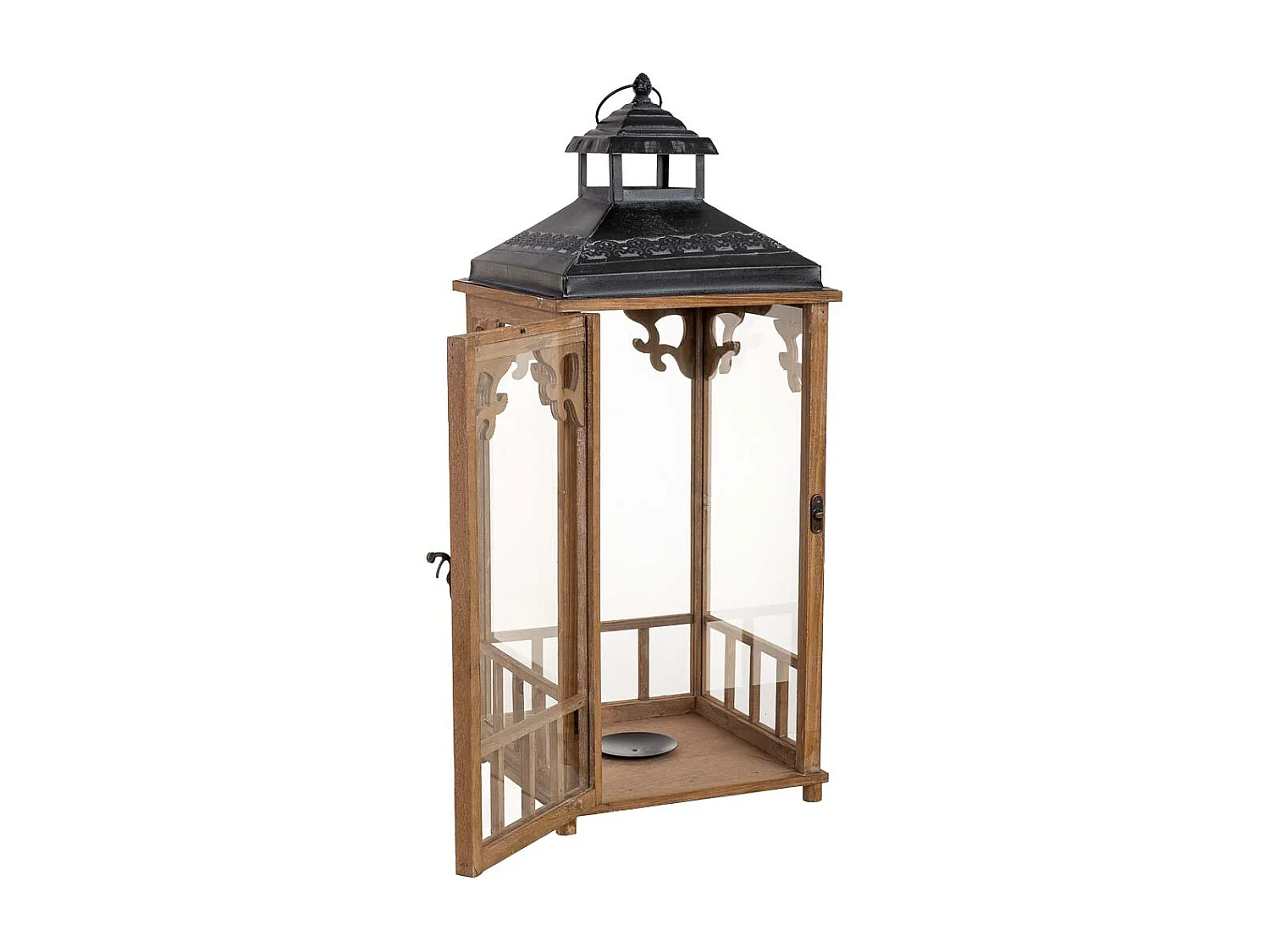 Farol de madera 30x30x72.5h cm