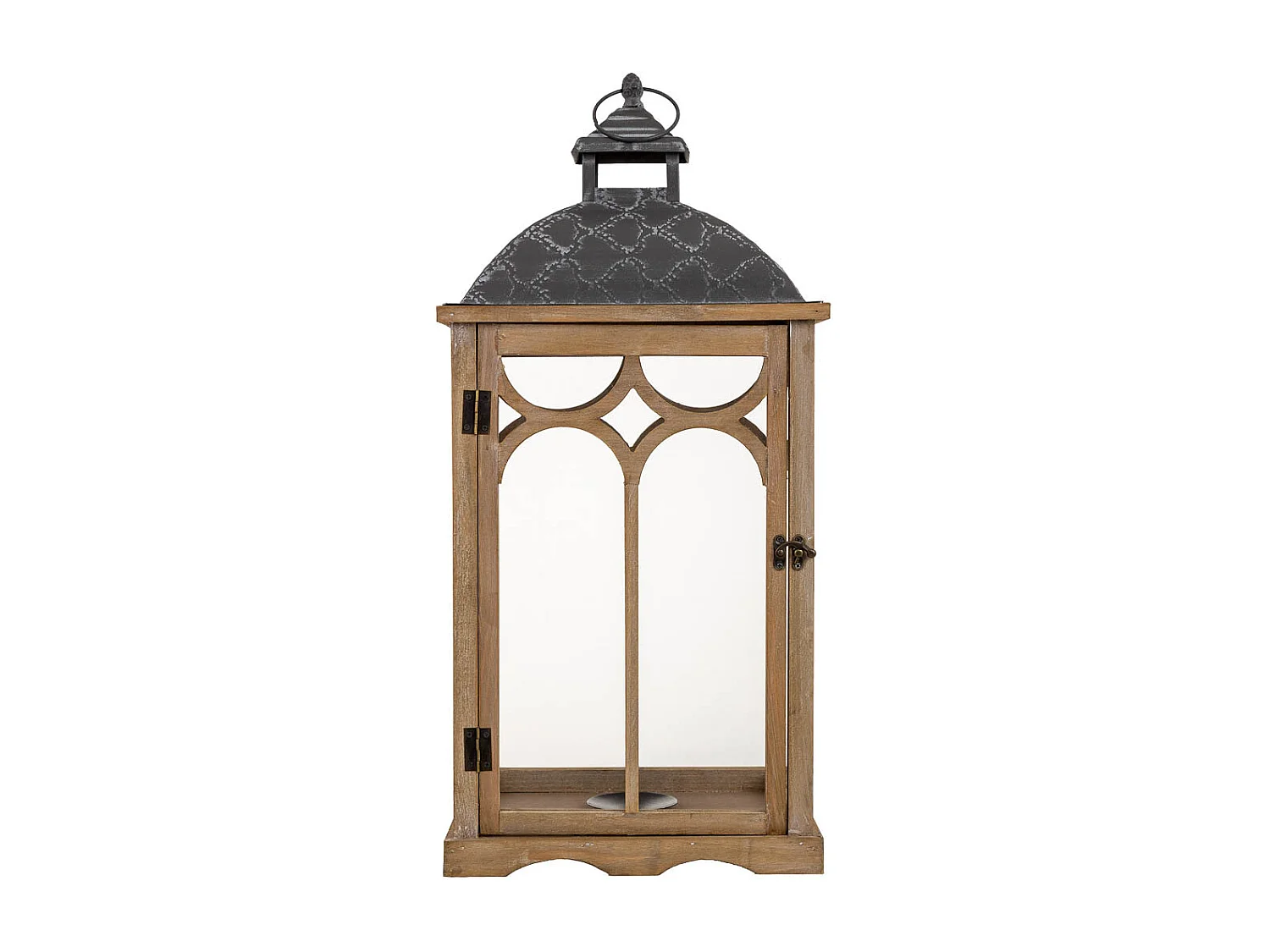 Lanterna in legno marrone 30x23x64h cm