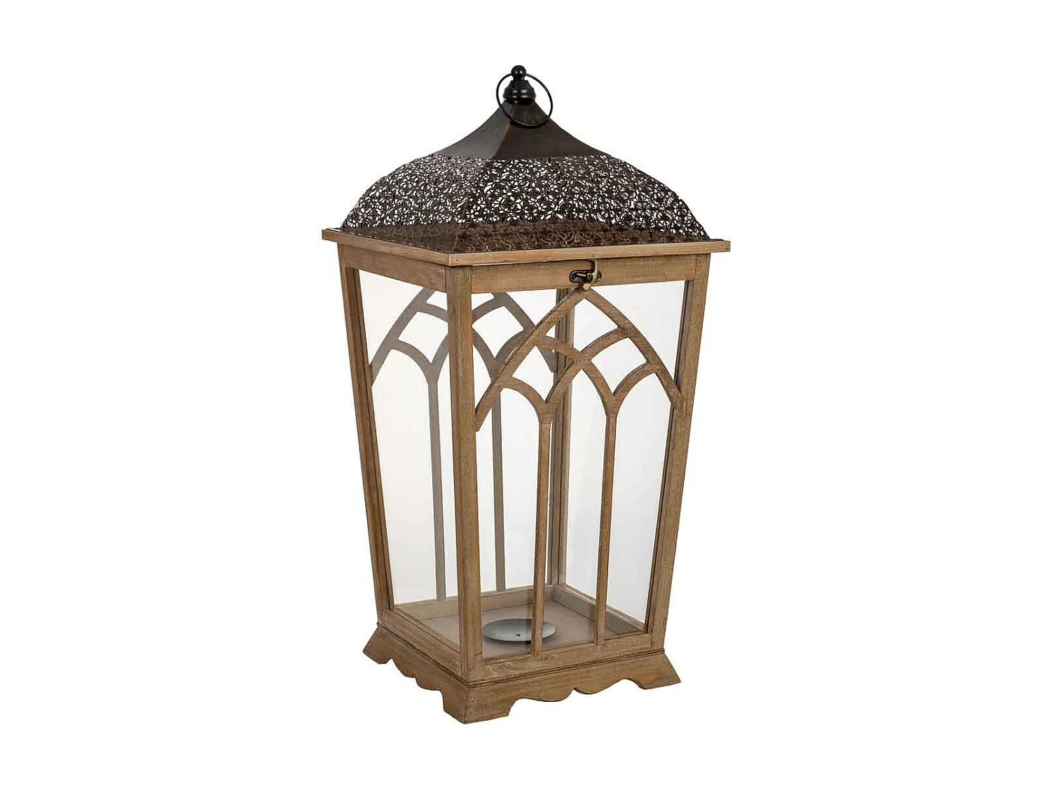 Farol de madera 35x35x72h cm