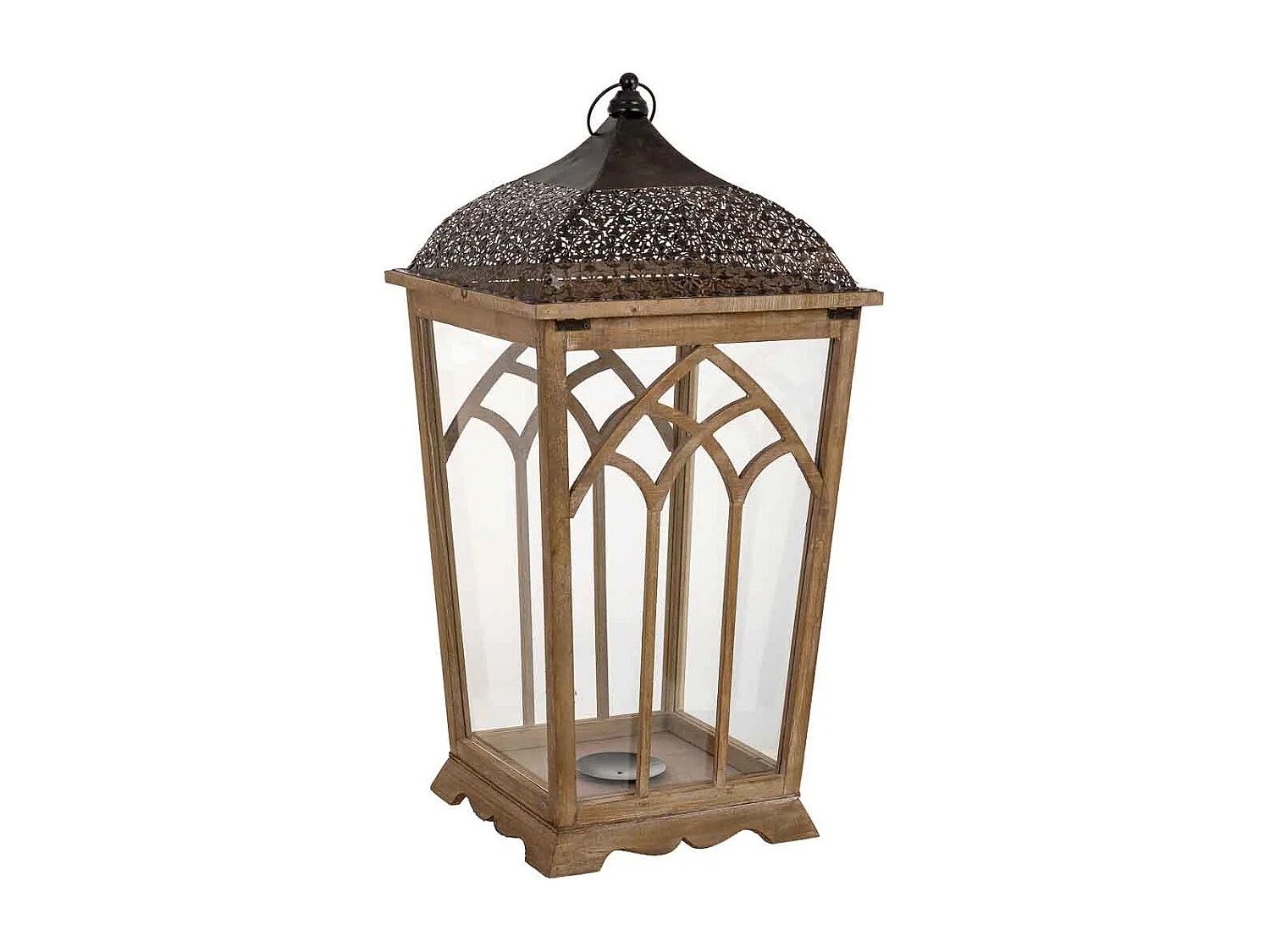 Farol de madera 35x35x72h cm