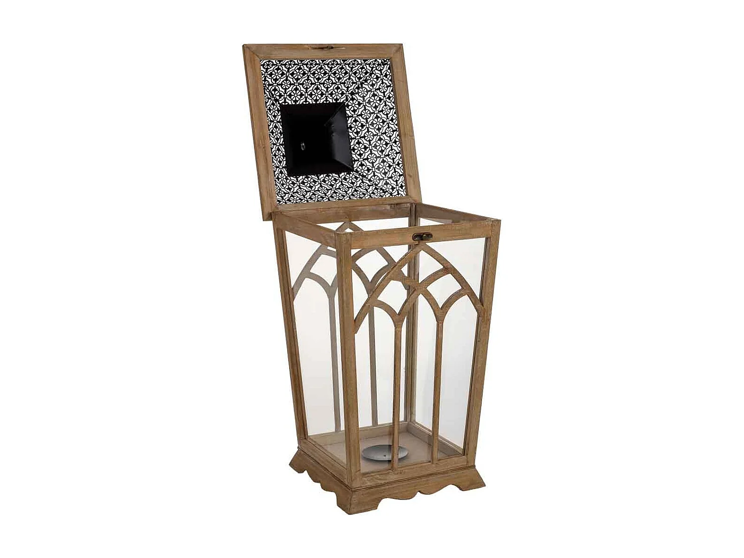 Farol de madera 35x35x72h cm