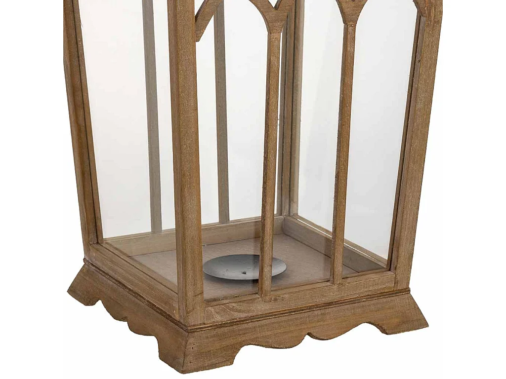 Farol de madera 35x35x72h cm