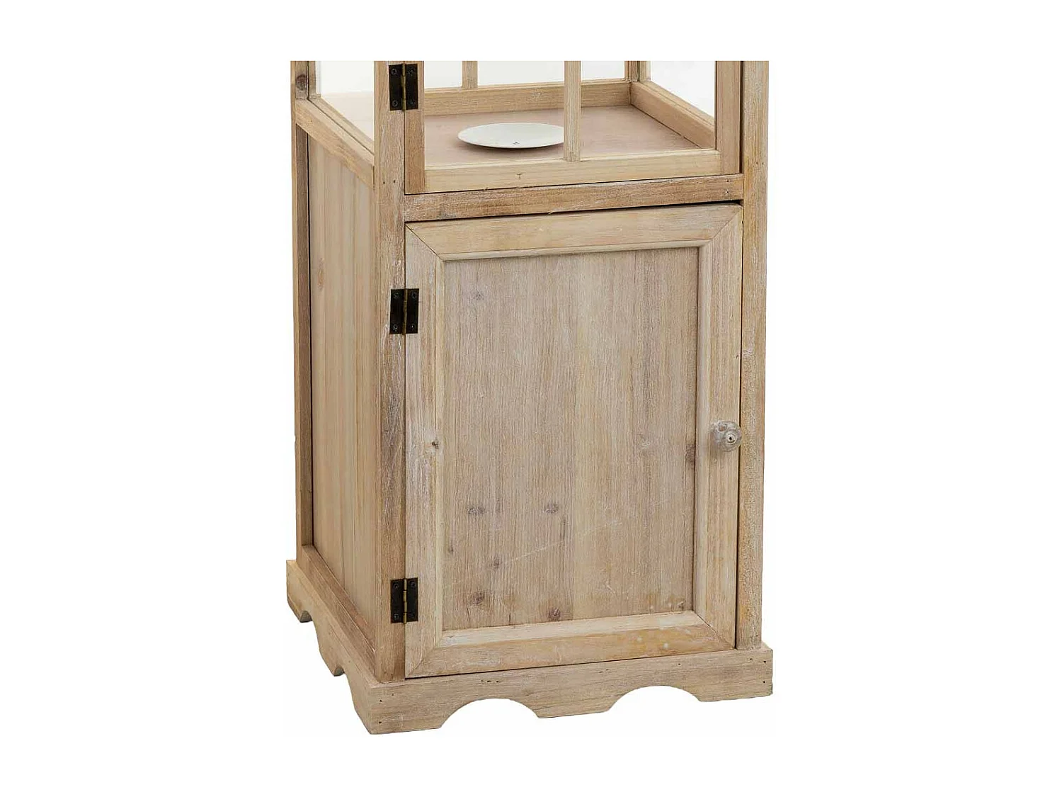 Farol de madera marrón  32.5x32.5x117h cm