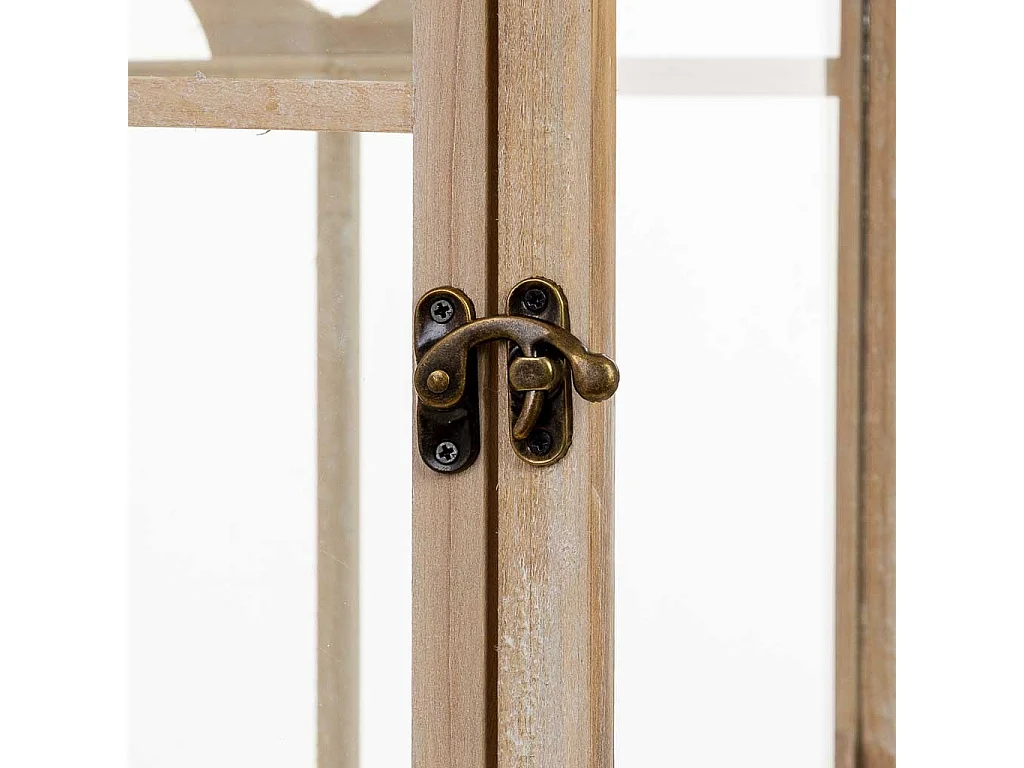Farol de madera marrón  32.5x32.5x117h cm