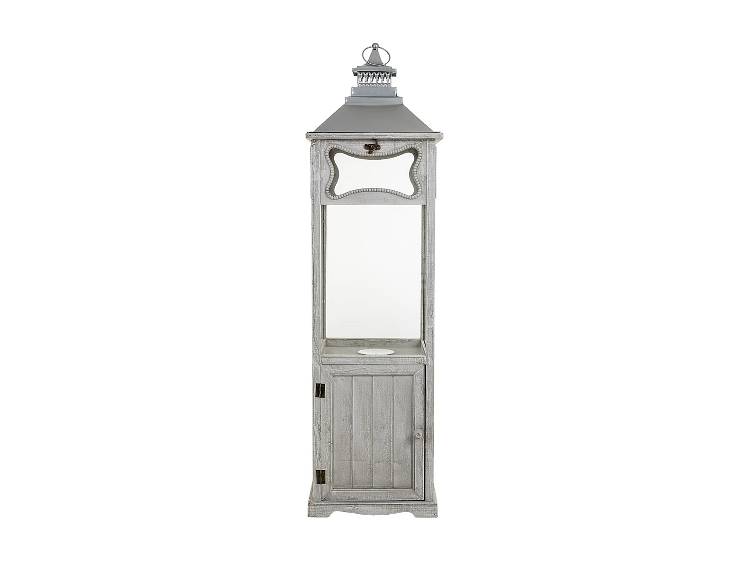 Farol de madera gris 32x32x114h cm