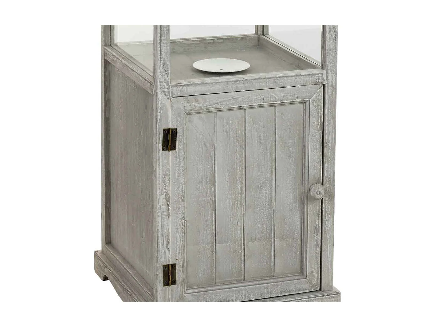 Farol de madera gris 32x32x114h cm
