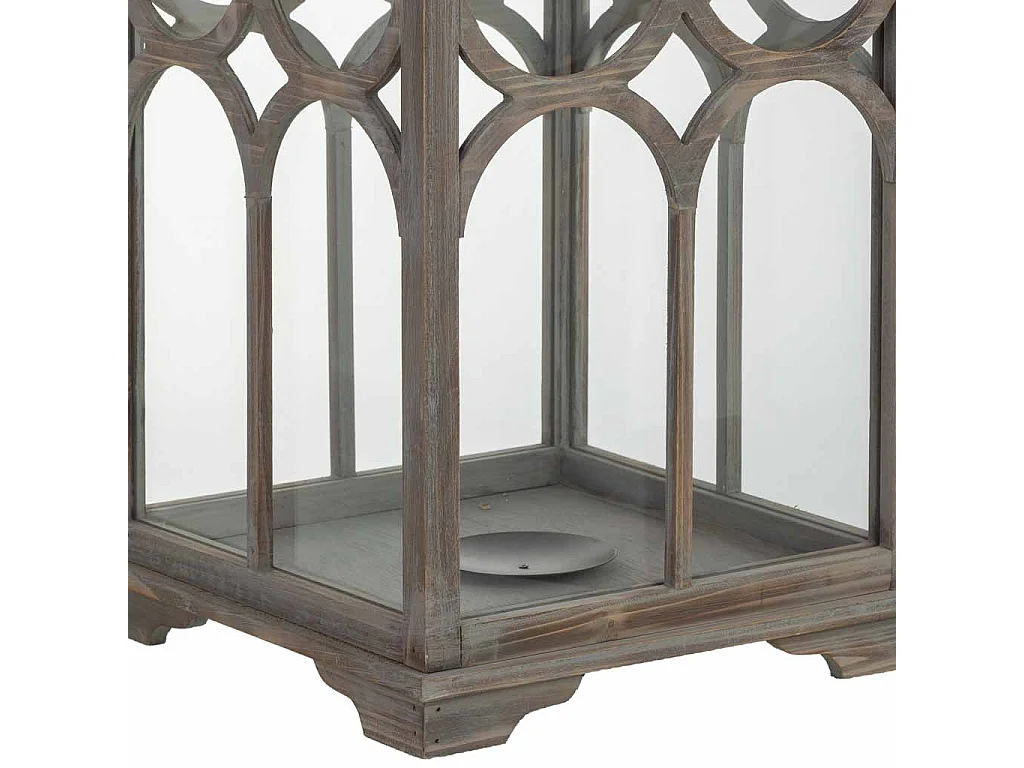 Farol de madera 32x32x82h cm