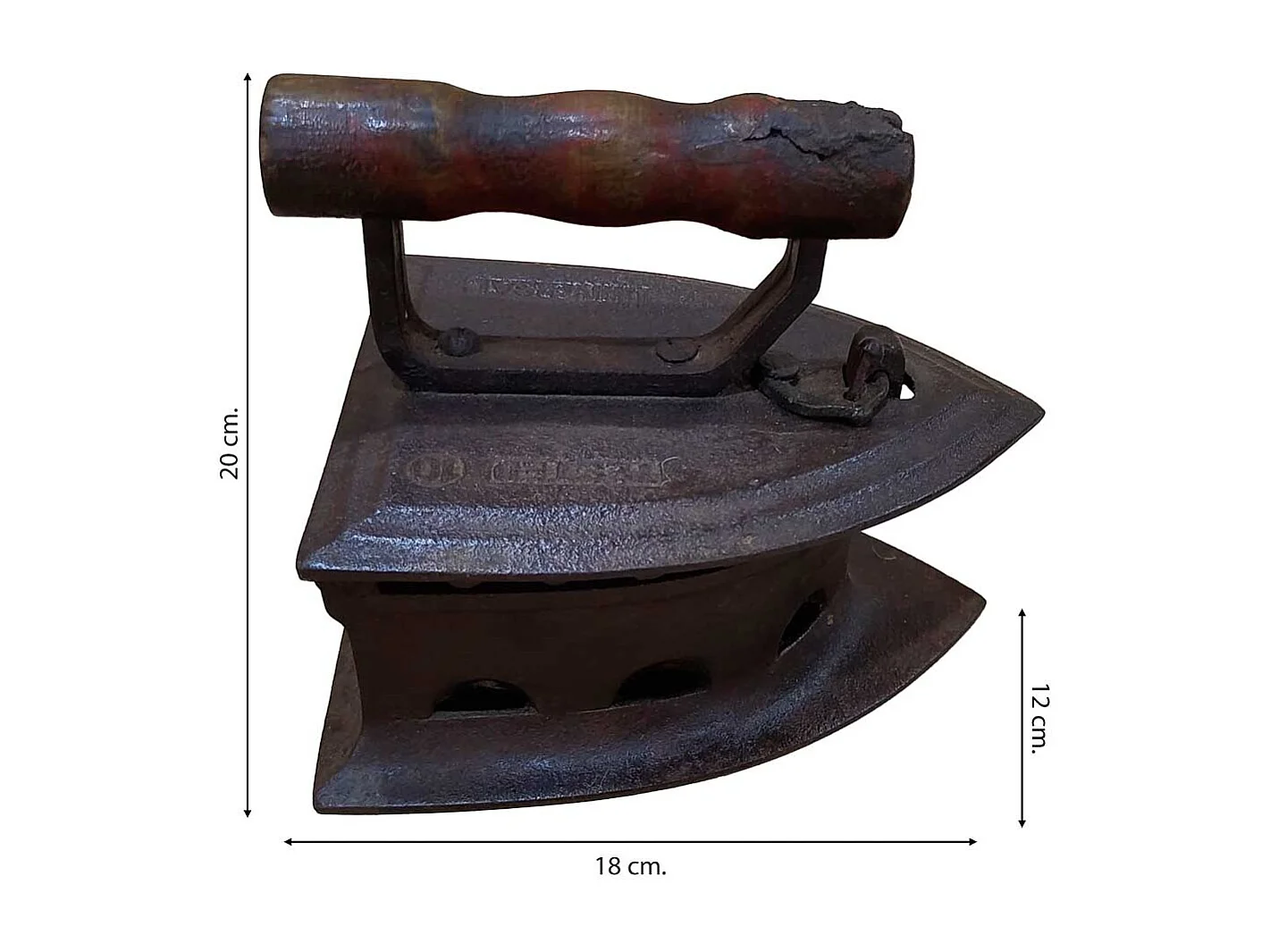 Plaque en fer fabriquée à la main 18x12x20h cm