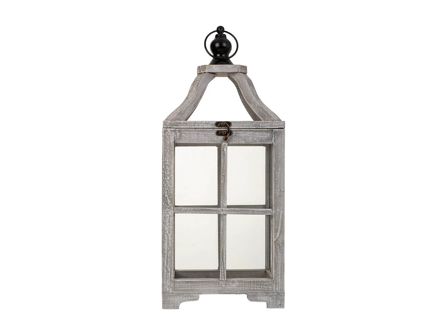 Farol de madera blanco 20.5x15.5x48.5h cm