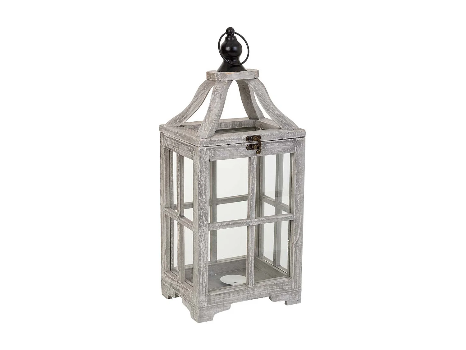 Farol de madera blanco 20.5x15.5x48.5h cm