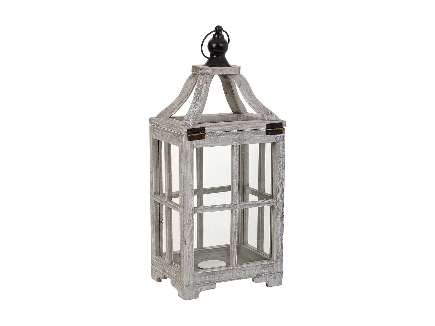 Farol de madera blanco 20.5x15.5x48.5h cm